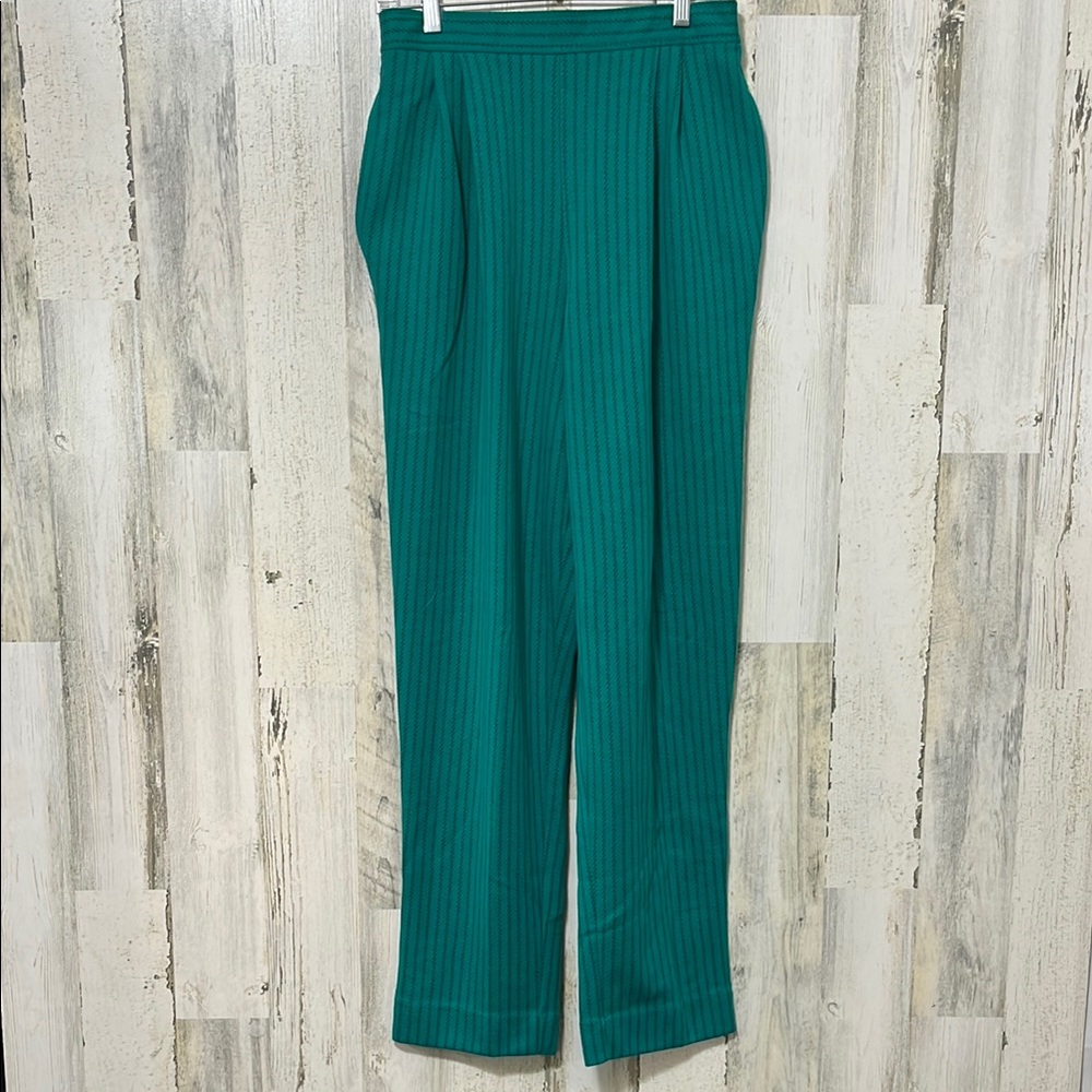Weekenders Green Black Striped Casual Pants